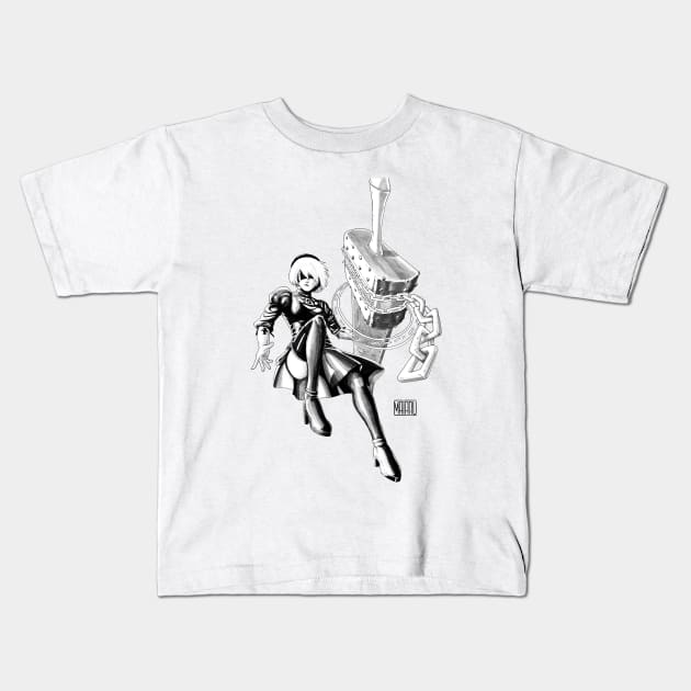 NieR:Automata 2B Kids T-Shirt by FerMaiaru